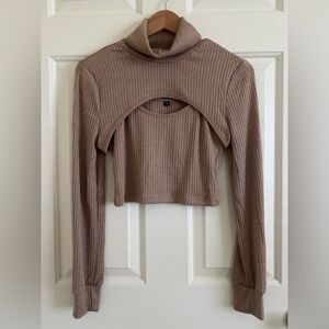 2 piece ribbed tank top and cropped long sleeve top